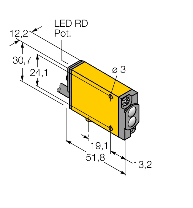 Фотоэлектрический датчикдиффузионный датчик - MIAD9W - 3037718 Turck