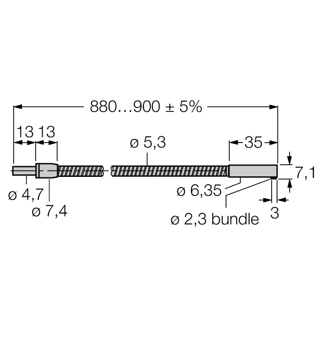 Стеклянное оптоволокноОдинарное волокно - IA1.53SMTA - 3021056 Turck