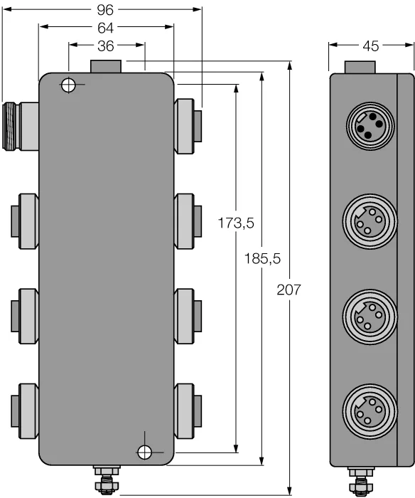 PROFIBUS-PAIP67 разветвительный модуль, 6-канальный - JBBS-48SC-M613/3G - 6611414 Turck