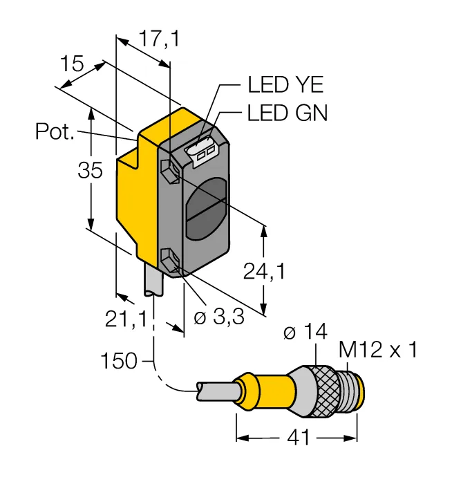 Фотоэлектрический датчикдиффузионный датчик - QS18VP6WQ5 - 3064593 Turck