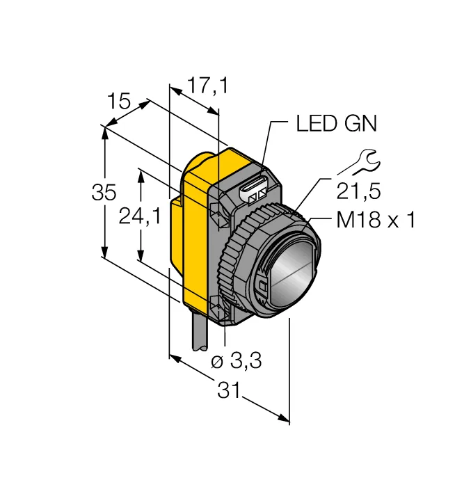 Фотоэлектрический датчикlaser emitter - QS186LE - 3070252 Turck