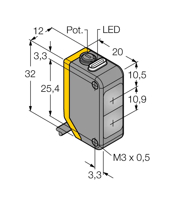 Фотоэлектрический датчикдиффузионный датчик - Q20PDL - 3077753 Turck