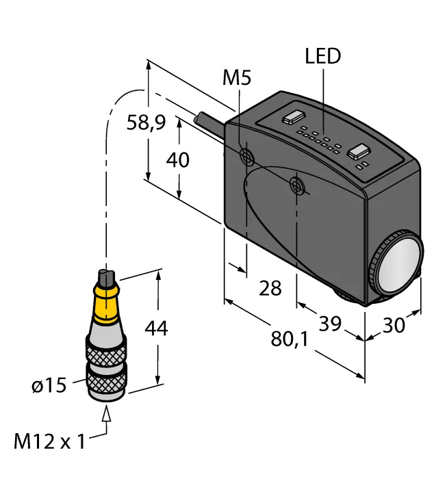 Фотоэлектрический датчикконвергентный датчикдатчик цветовой метки - R58ECRGB1Q - 3075040 Turck