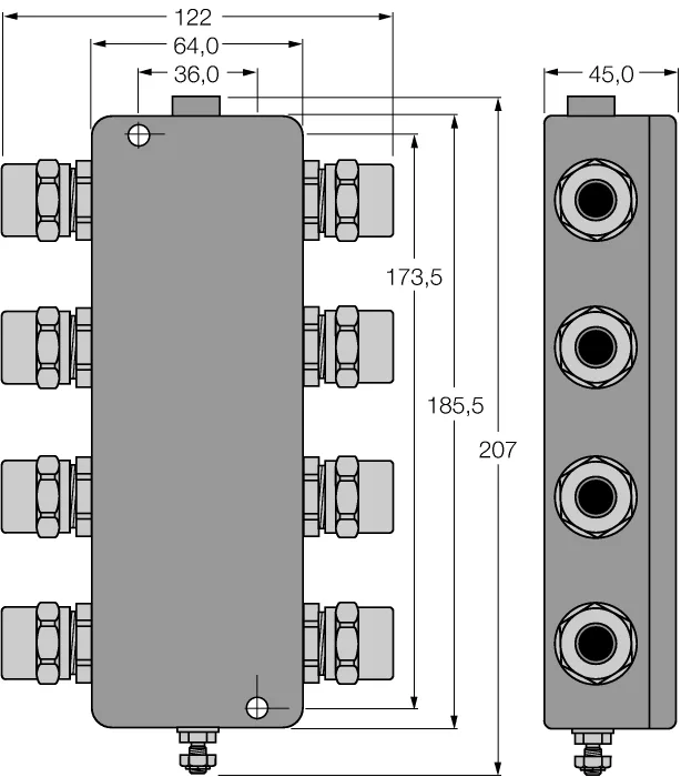 FOUNDATION™ fieldbus IP67 соединительная коробка, 6-канальный - JBBS-49SC-T615B/EX - 6611443 Turck